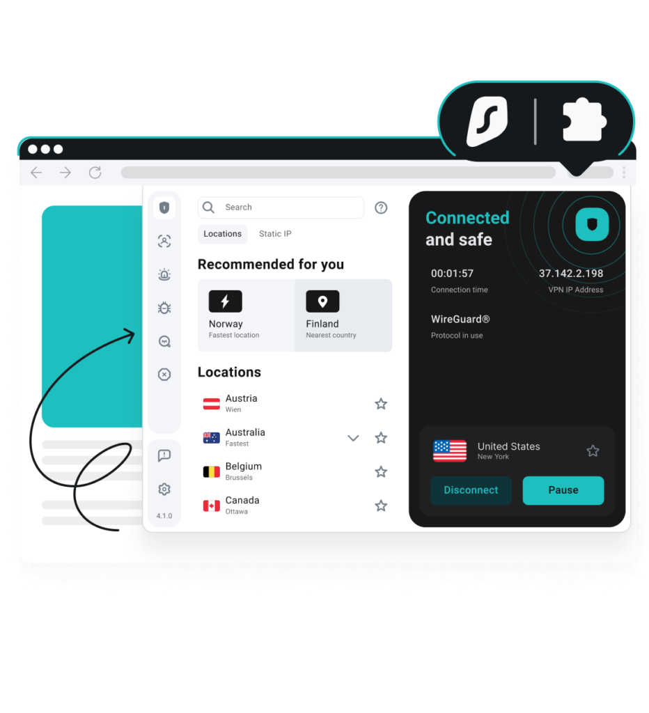 Surfshark VPN extension